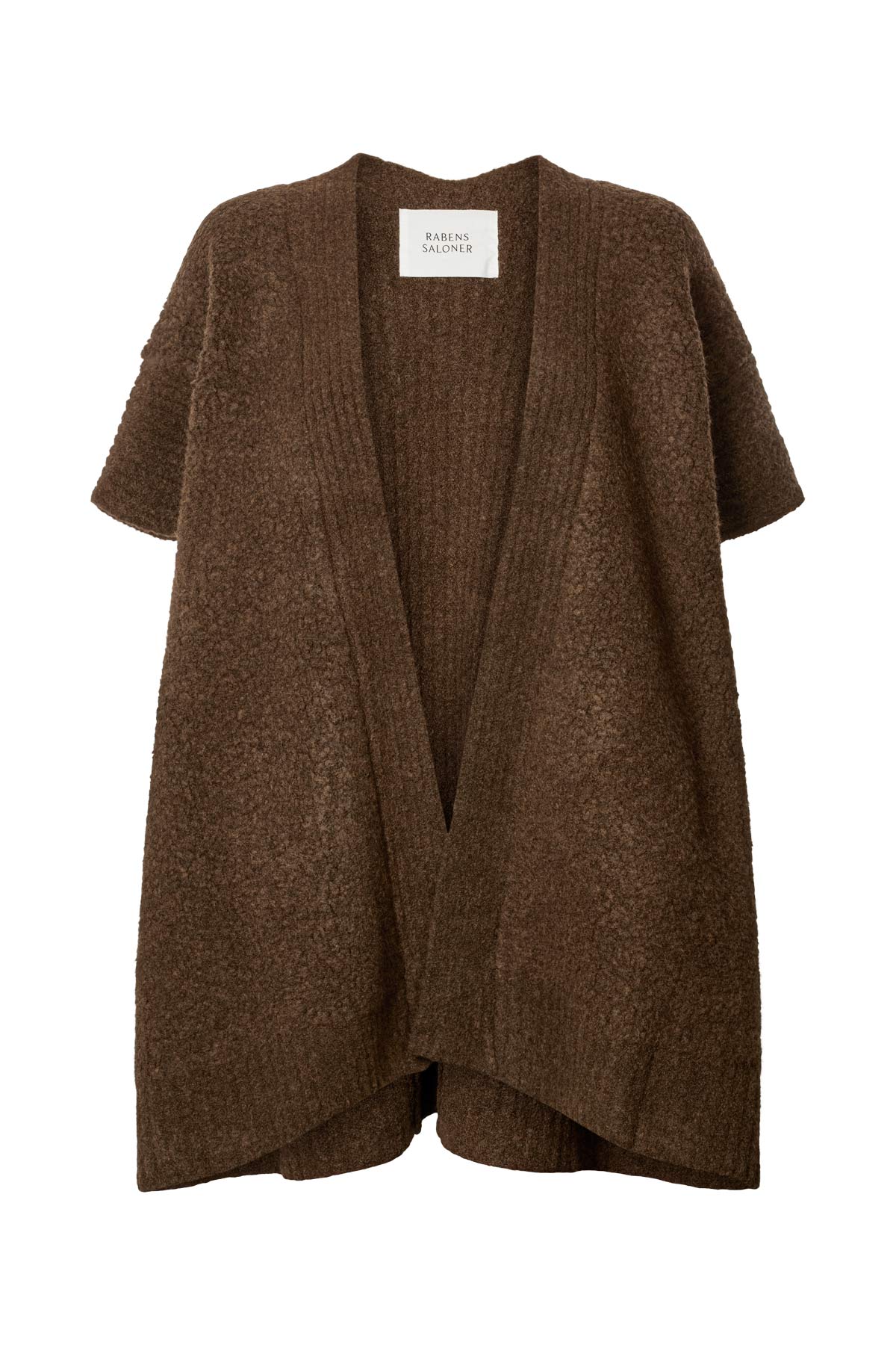 Rabens Saloner Dorris Sheep Knit Cape - Dark Brown