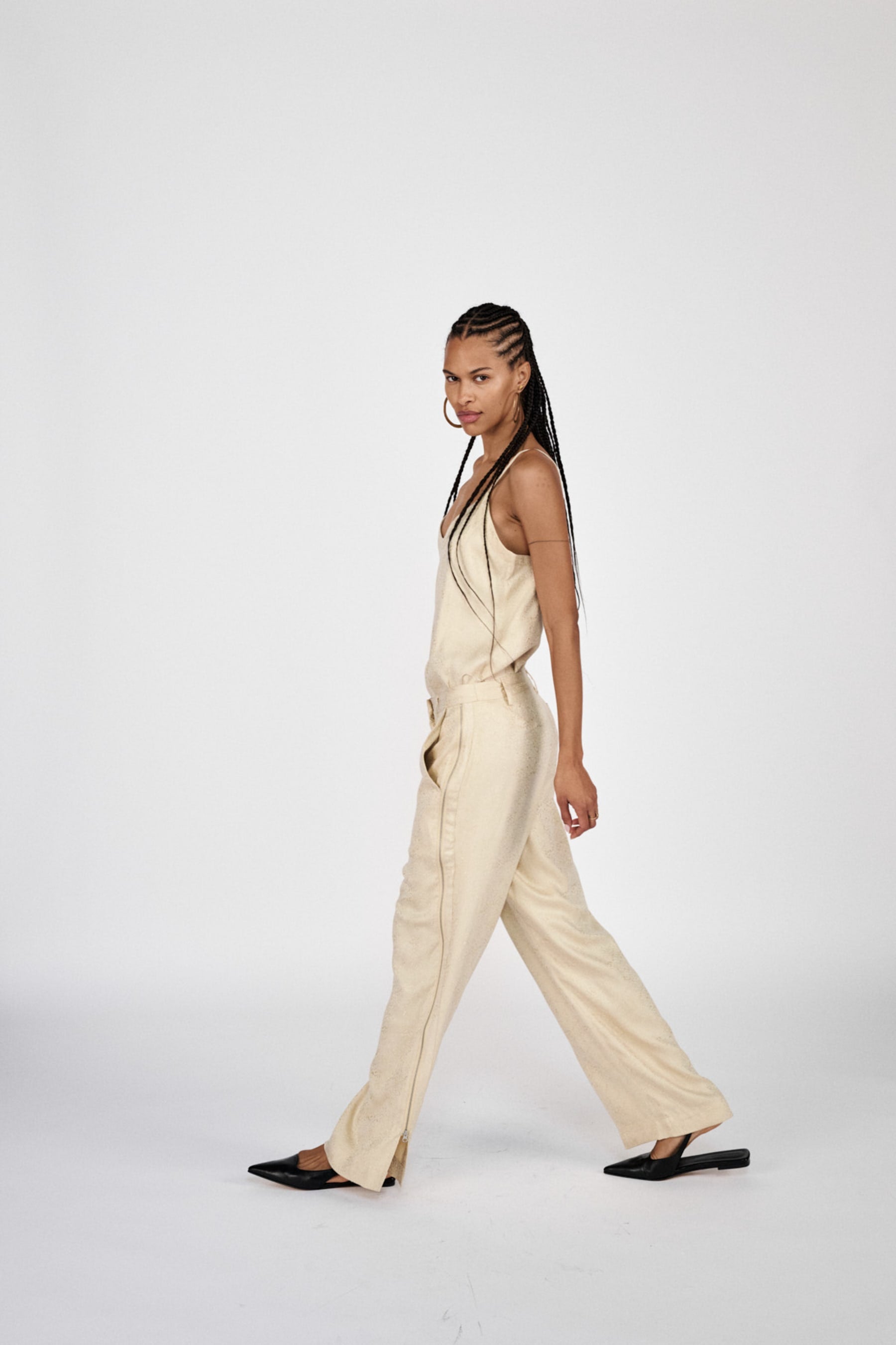 Rabens Saloner Gurli Cluster Jacquard Zip Pants - Fiber