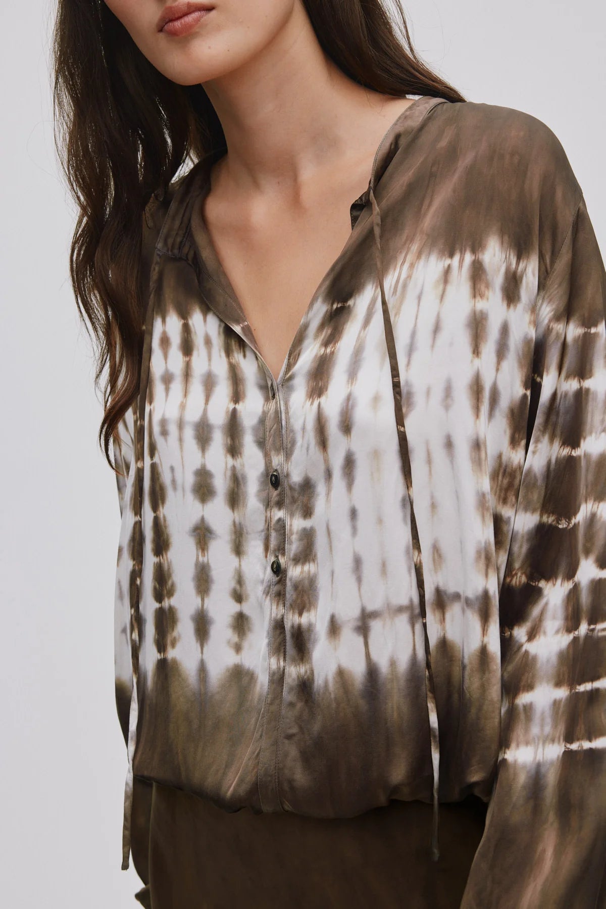 Rabens Saloner Ira Frequency Tie Shirt - Dry Mocca Combo