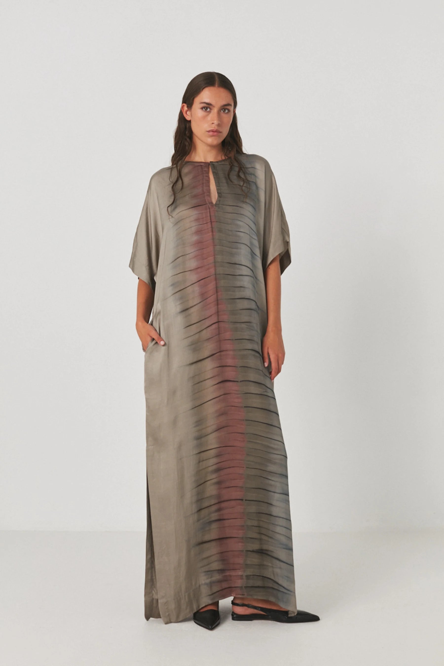 Rabens Saloner Macaw Colomn Dress - Grey Combo