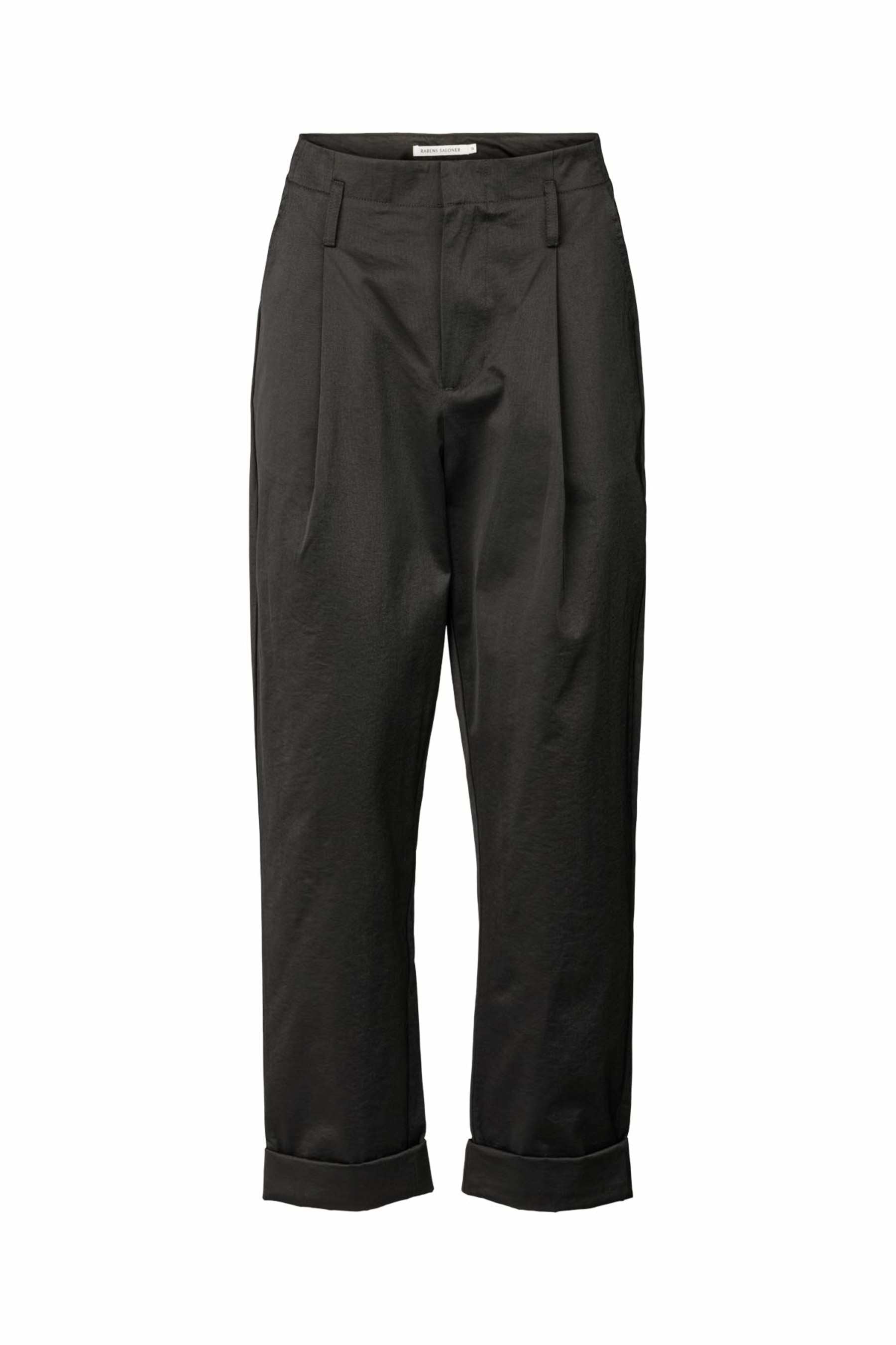 Rabens Saloner Raina Cotton Fusion Pleat Pants - Pirate Black