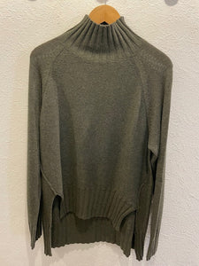 Rabens Saloner Saoirse Jagged Split Sweater - Burnt Olive