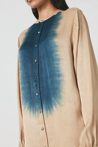 Rabens Saloner Suffi Streamline Shirt Dress - Oatmeal/Teal