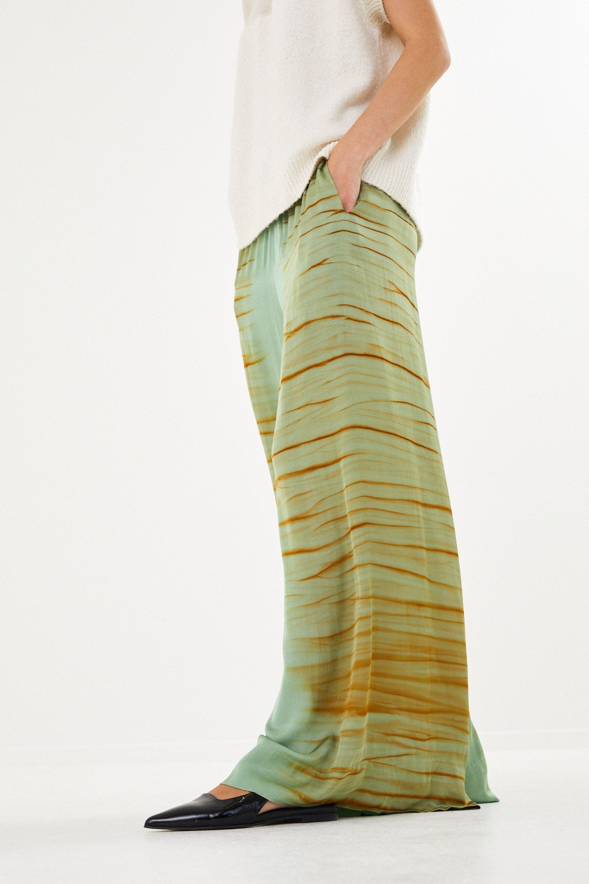 Rabens Saloner Wide Pant - Green Combo