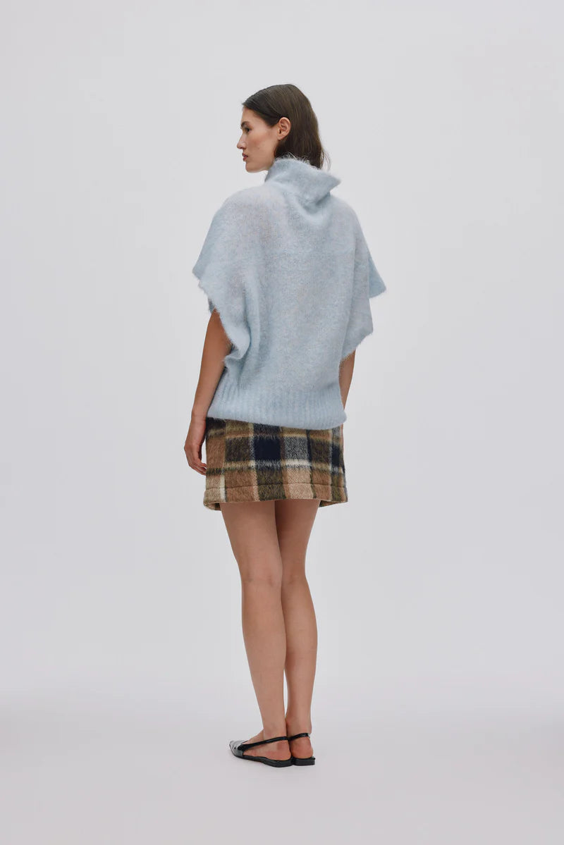 Rabens Saloner Asna Superlight Knit Tunic Top - Ice Blue