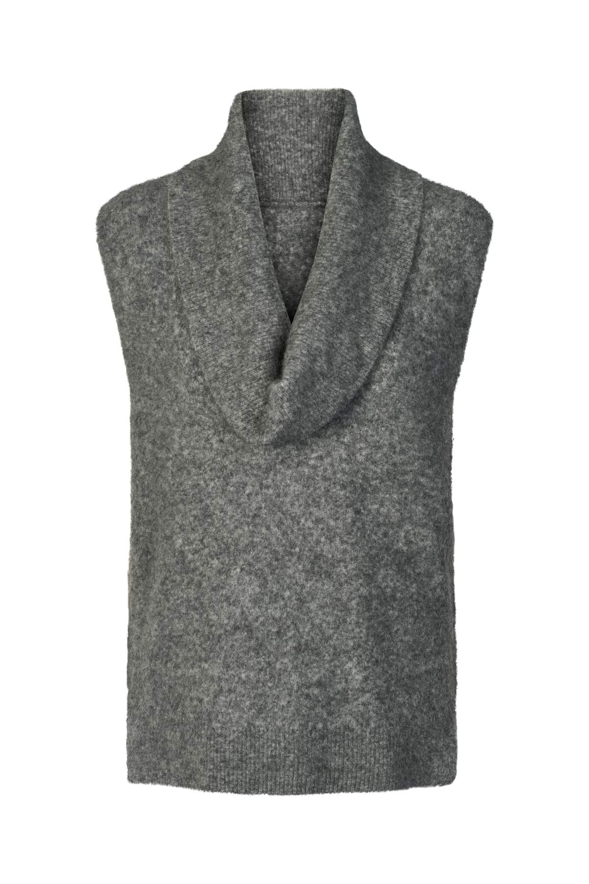 Rabens Saloner Biak Soft Knit Vest - Grey Melan