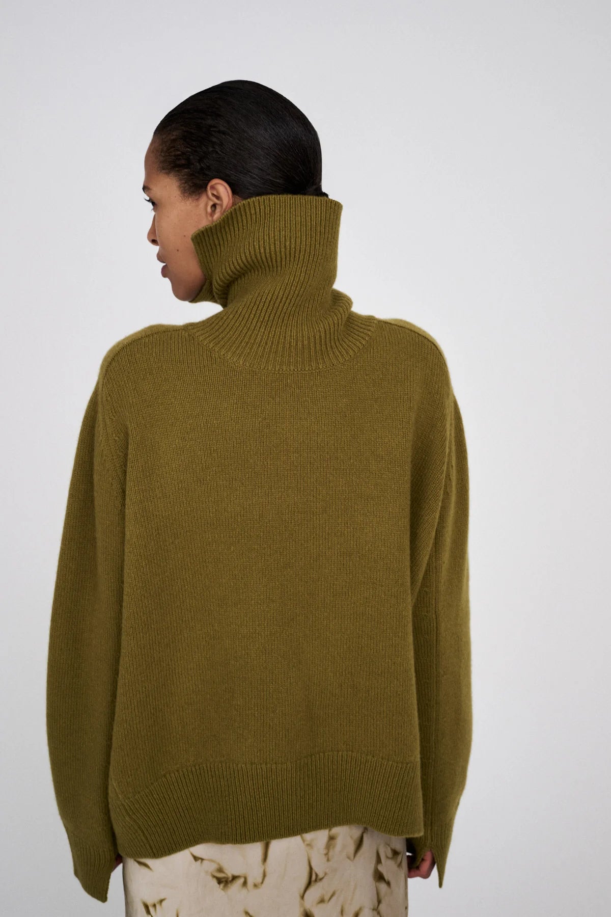 Rabens Saloner Celly Pure Roll Neck Sweater - Fern Green