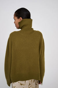 Rabens Saloner Celly Pure Roll Neck Sweater - Fern Green