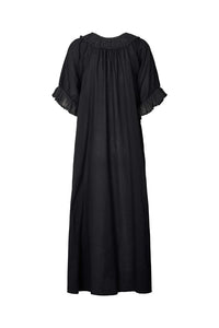 Rabens Saloner Dorothea Cotton Long Angel Dress - Black