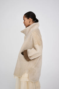 Rabens Saloner Ejsa Shealing Coat - Dark Brown