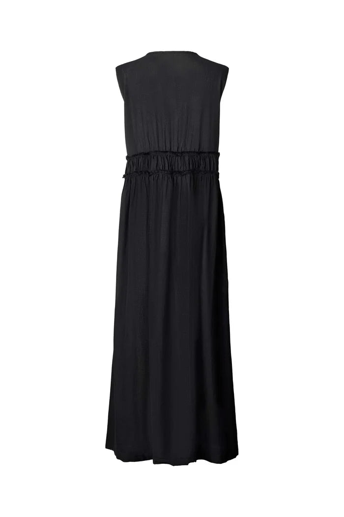 Rabens Saloner Harmonie Cotton Long Dress - Black