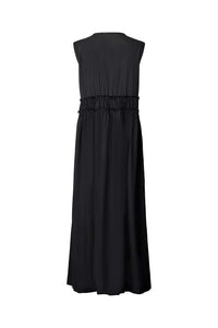 Rabens Saloner Harmonie Cotton Long Dress - Black