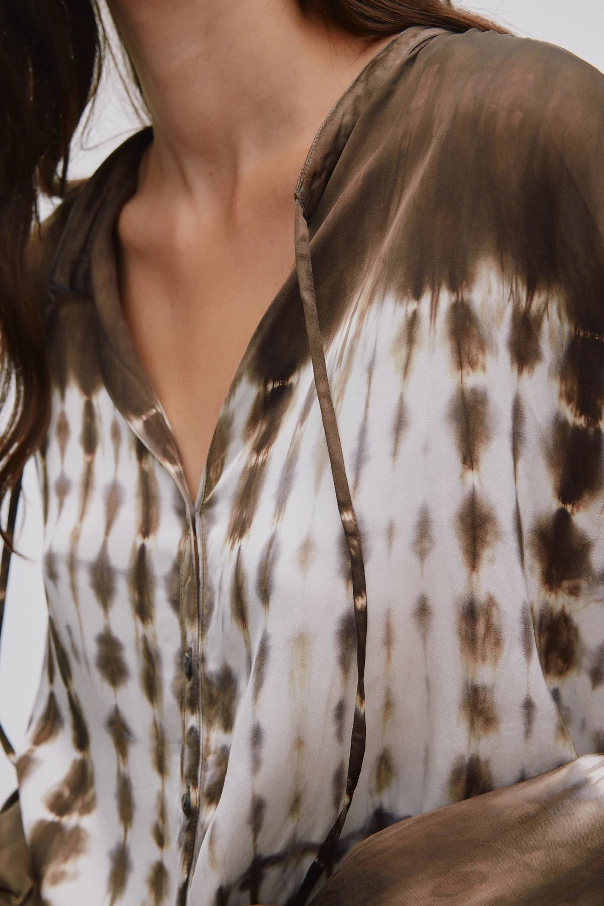 Rabens Saloner Ira Frequency Tie Shirt - Dry Mocca Combo