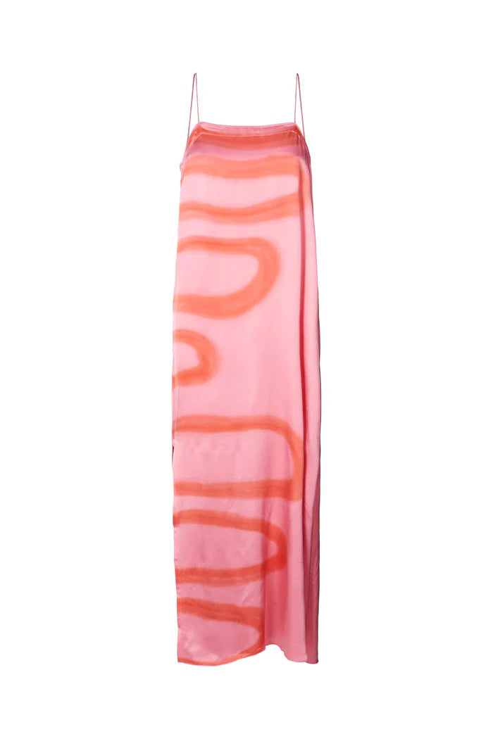 Rabens Saloner Laurette Fluid Camisole Dress - Flamingo Combo