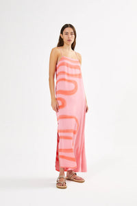 Rabens Saloner Laurette Fluid Camisole Dress - Flamingo Combo