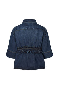 Rabens Saloner Paige Denim Shirt Jacket - Dark Washed Indigo
