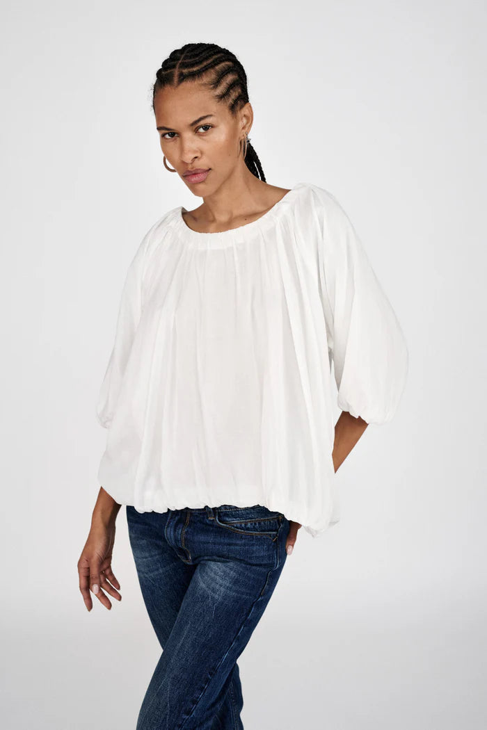 Rabens Saloner Rachelle Voile Cloud Blouse - White