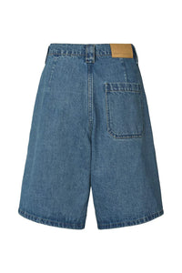 Rabens Saloner Raha Denim Wide Shorts - Washed Indigo