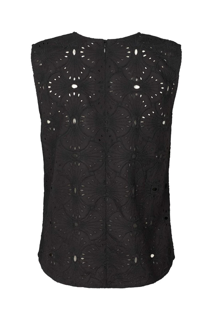 Rabens Saloner Supersize Anglaise Tank Top - Caviar Black
