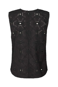 Rabens Saloner Supersize Anglaise Tank Top - Caviar Black