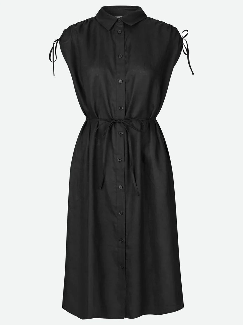 Rosemunde Linen Shirt Dress - Black