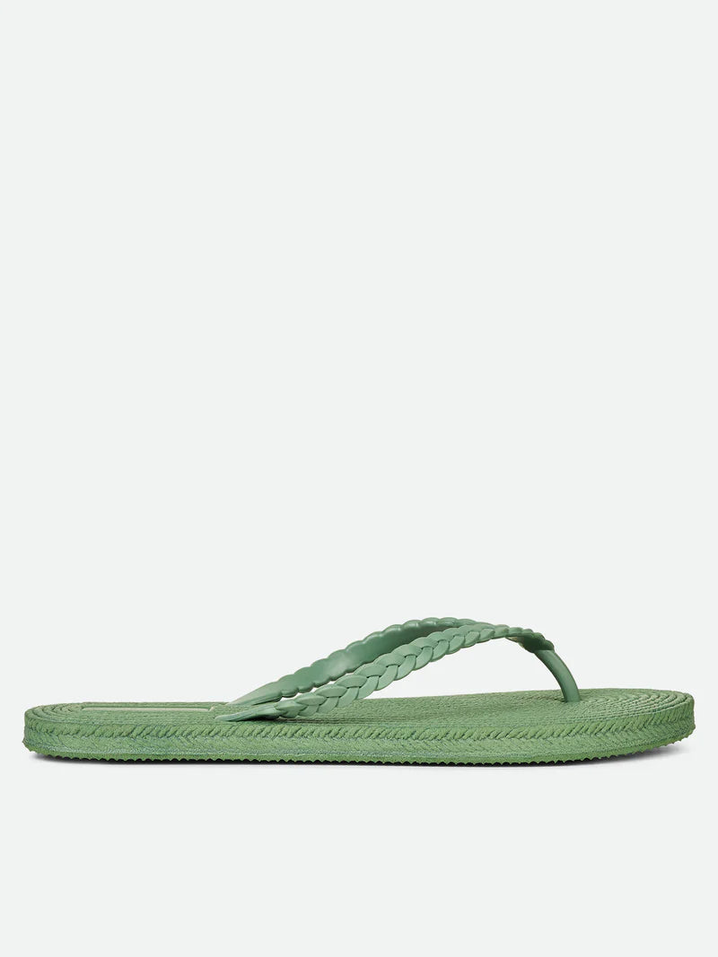 Rosemunde Napari Slippers With Braids - Green Garden