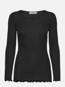 Rosemunde RWBurlington Wool LS O-Neck T-Shirt - Black