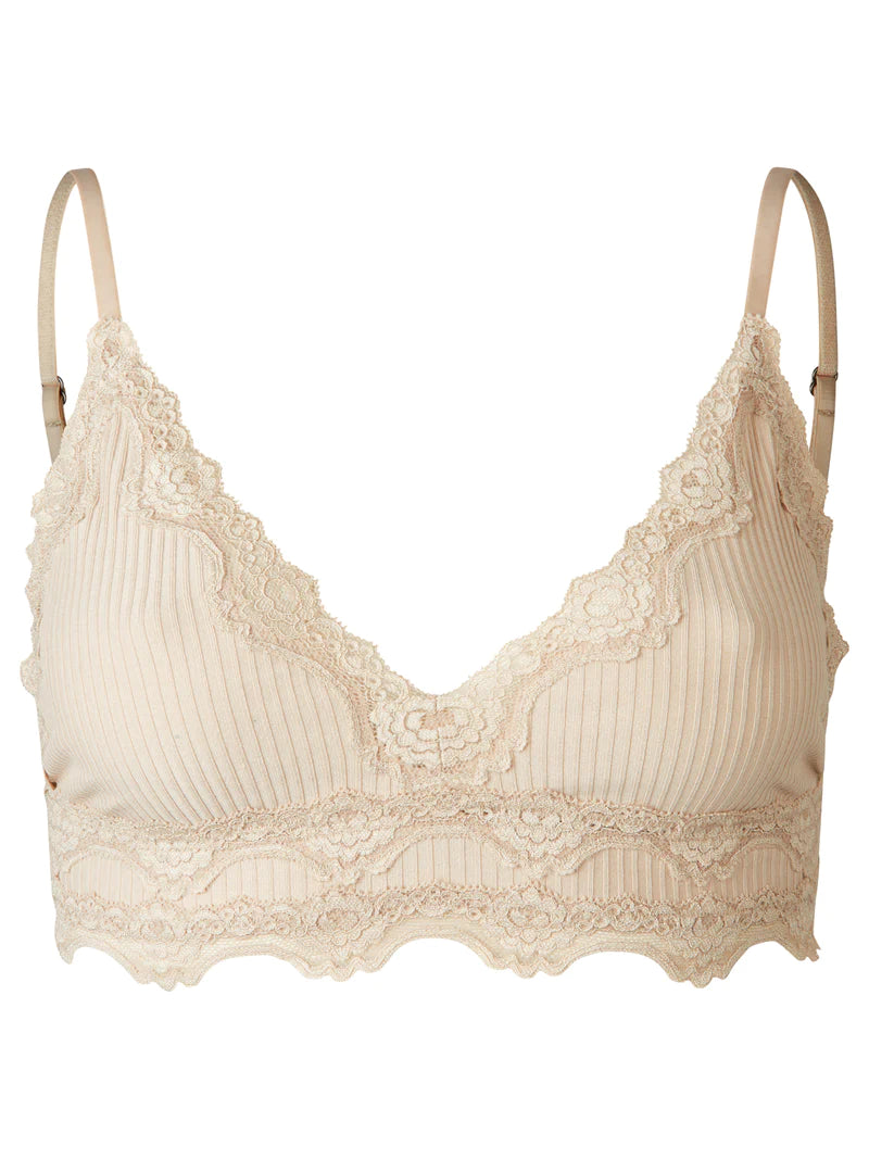 Rosemunde Silk Bra With Lace - Cacao
