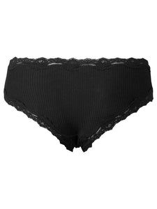 Rosemunde Silk Hipster With Lace - Black