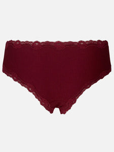 Rosemunde Silk Hipster With Lace - Cabernet