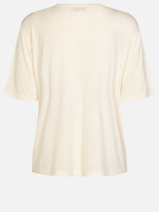 Rosemunde V-Neck Viscose T-Shirt - Ivory