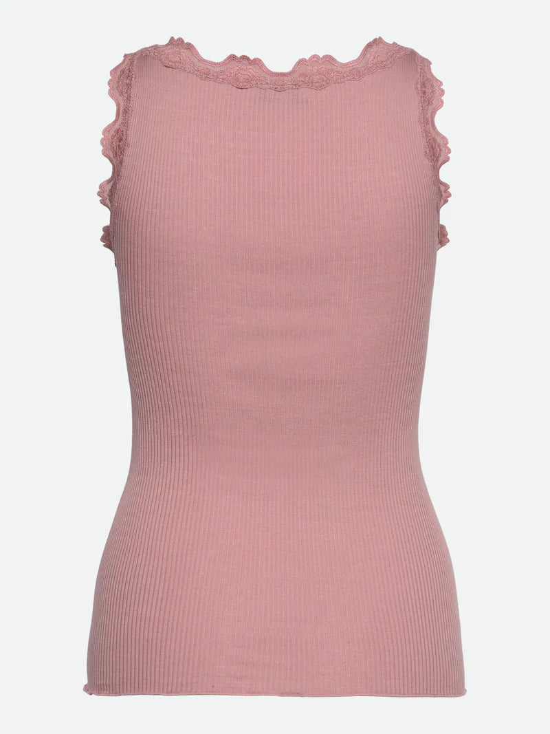 Rosemunde RWBabette Silk SL U- Neck Lace Top - Woodrose