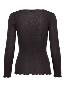 Rosemunde RWBurlington Wool LS O-Neck T-Shirt - Ganache
