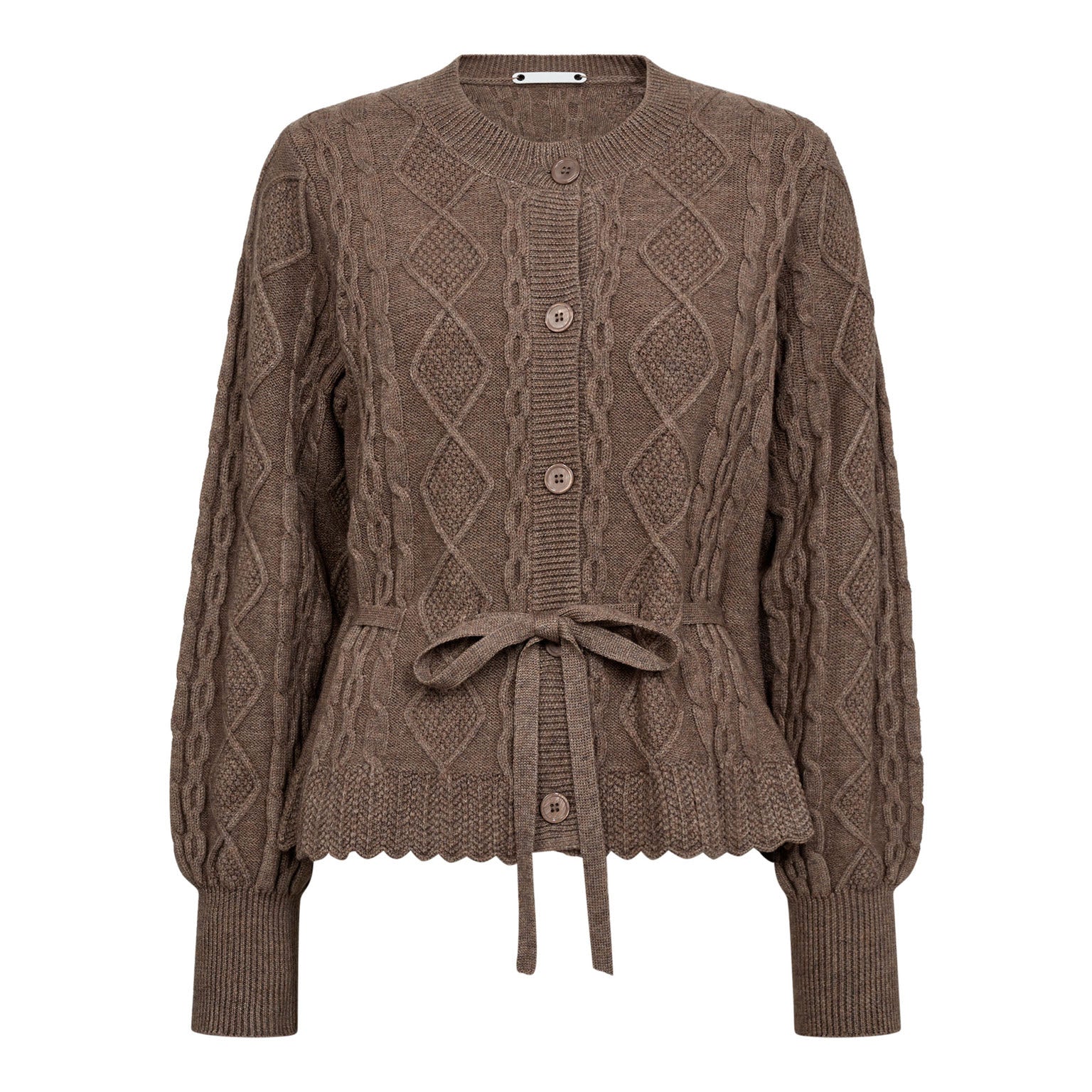 Co´Couture RowCC Cable Tie Cardigan - Walnut