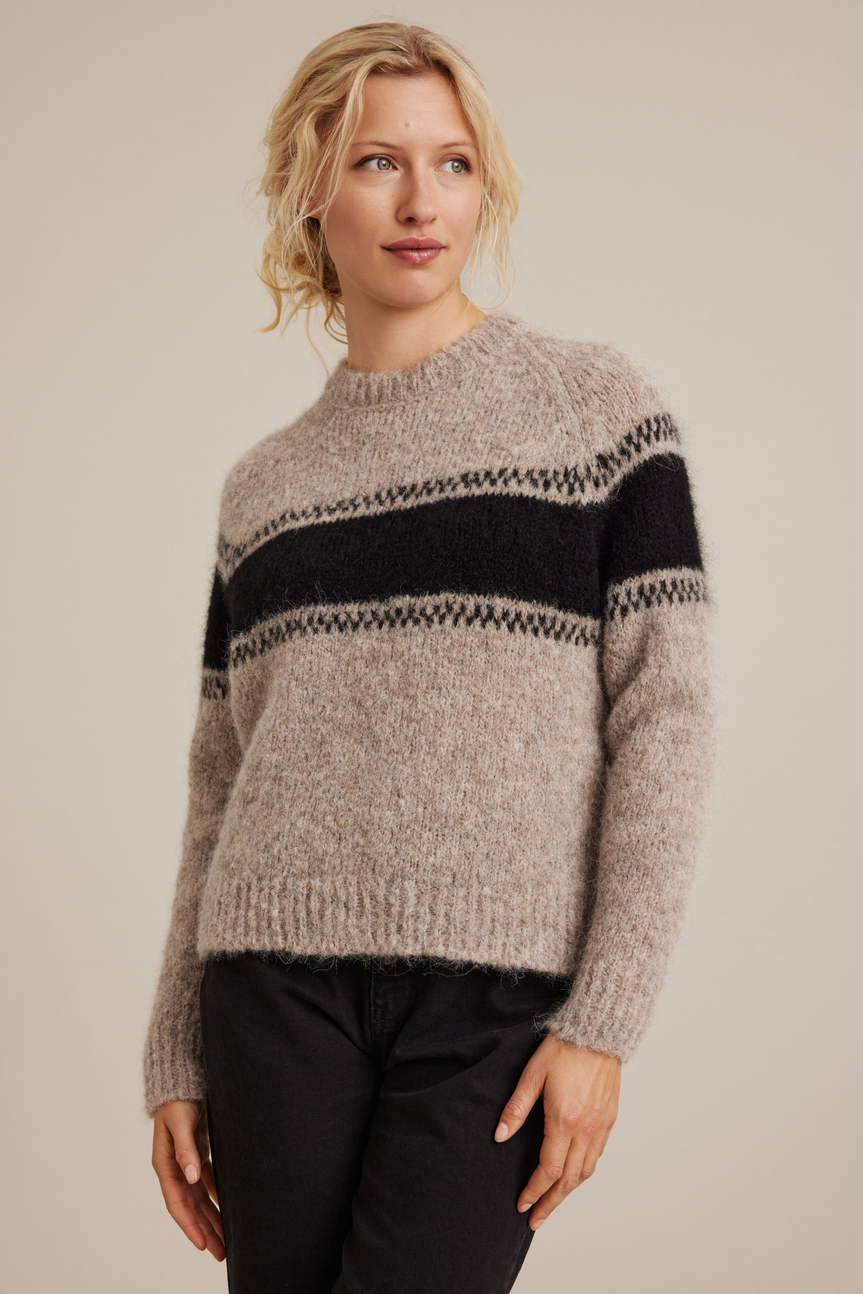 Sibin Linnebjerg Colette Knit - Light Sand / Black