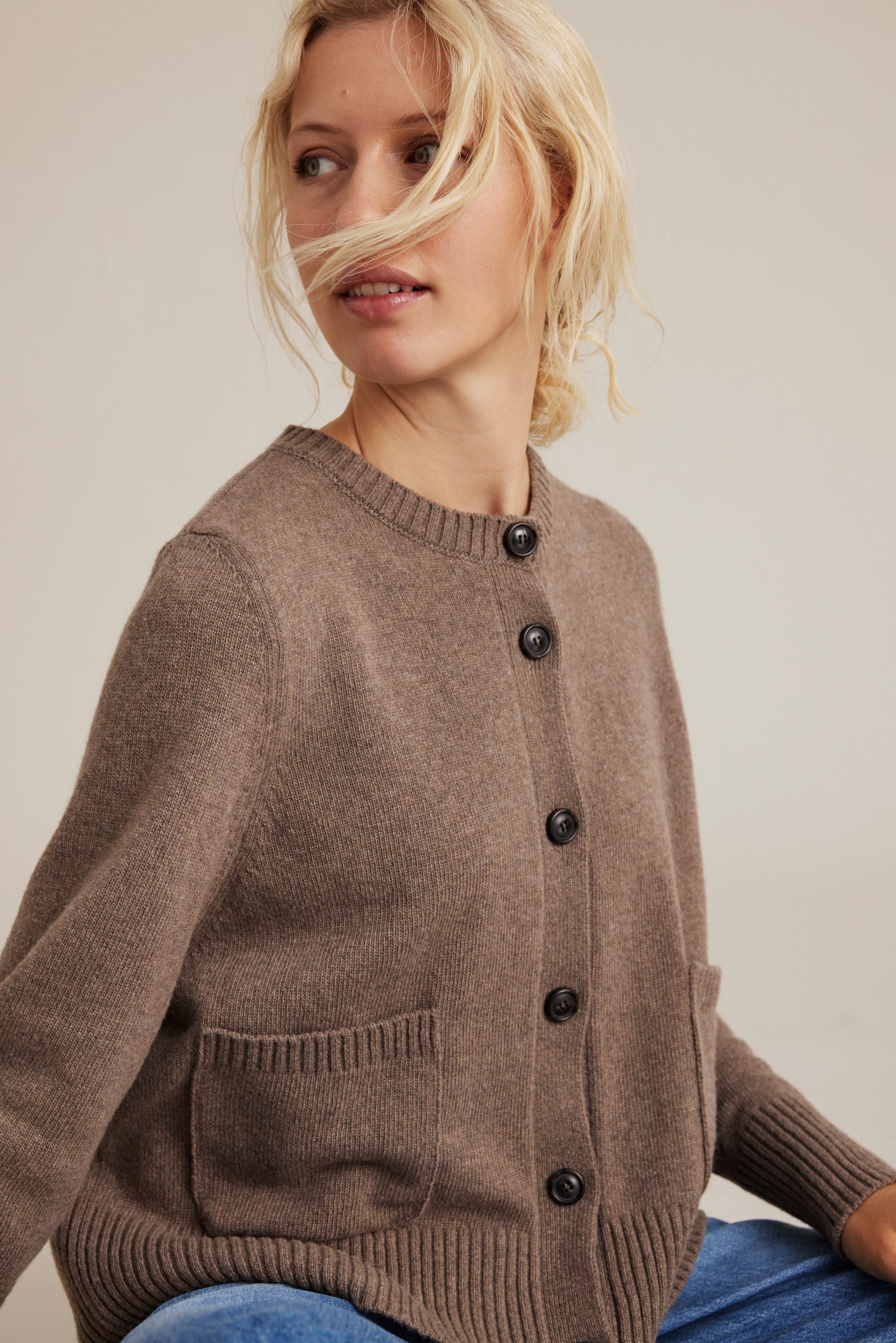 Sibin Linnebjerg Kjersti Strik Cardigan - Dark Sand