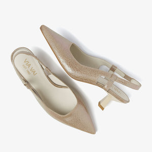 Via Vai Suzy Aliya Slingbacks - Crack Pearl Tabacco